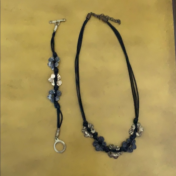 Leather necklace and bracelet set - Picture 1 of 1